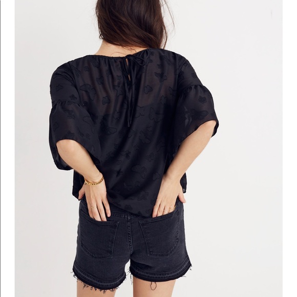 NWT Madewell Butterfly Jacquard Ruffle Top - Picture 3 of 9